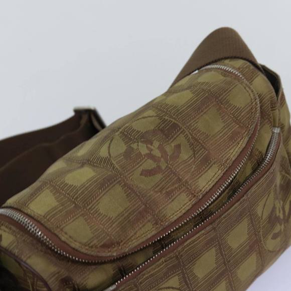 CHANEL New Travel Line Shoulder Bag Nylon Brown CC Auth th4868 - Picture 6 of 16